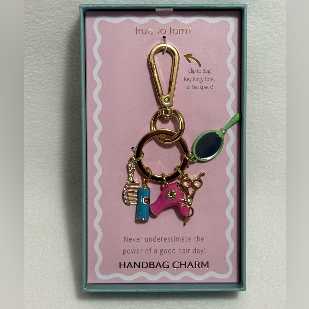 True To Form New In Box Hair Styling Handbag Charm Keychain